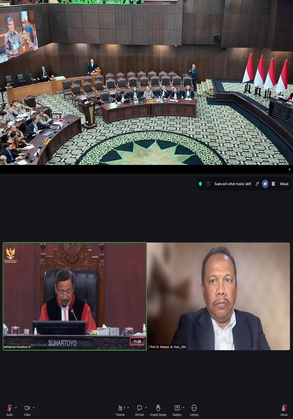Guru Besar FIB USU Prof. Mulyadi Sampaikan Analisis Linguistik tentang Frasa “Satu Badan Pemeriksa Keuangan” dalam Sidang Mahkamah Konstitusi